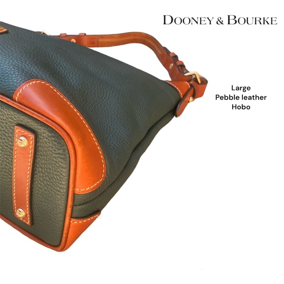 Dooney & Burke large pebble leather hobo shoulder bag purse Forest Green - Picture 8 of 13